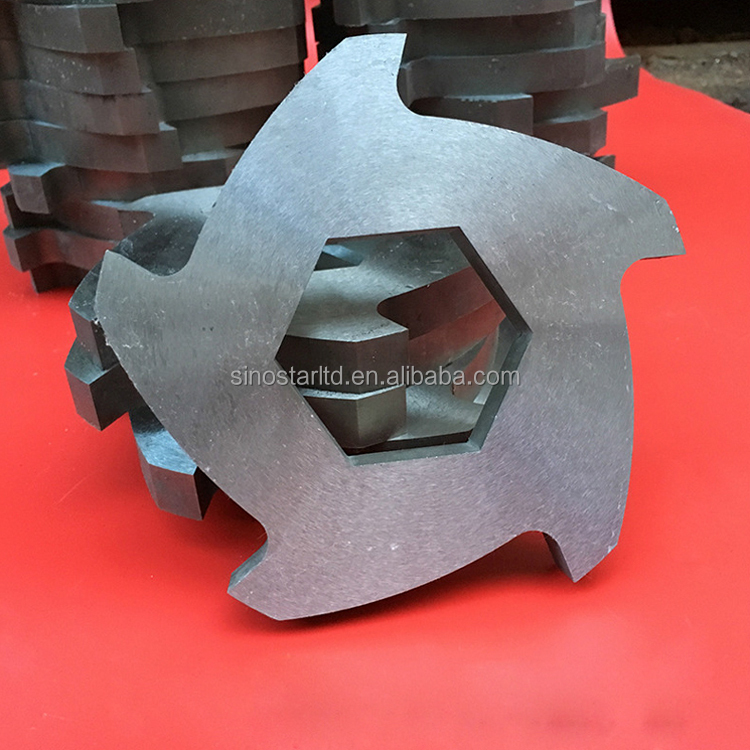 WEEE shredder knife at industrial recycling cutter geometry